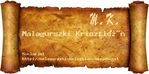Malagurszki Krisztián névjegykártya